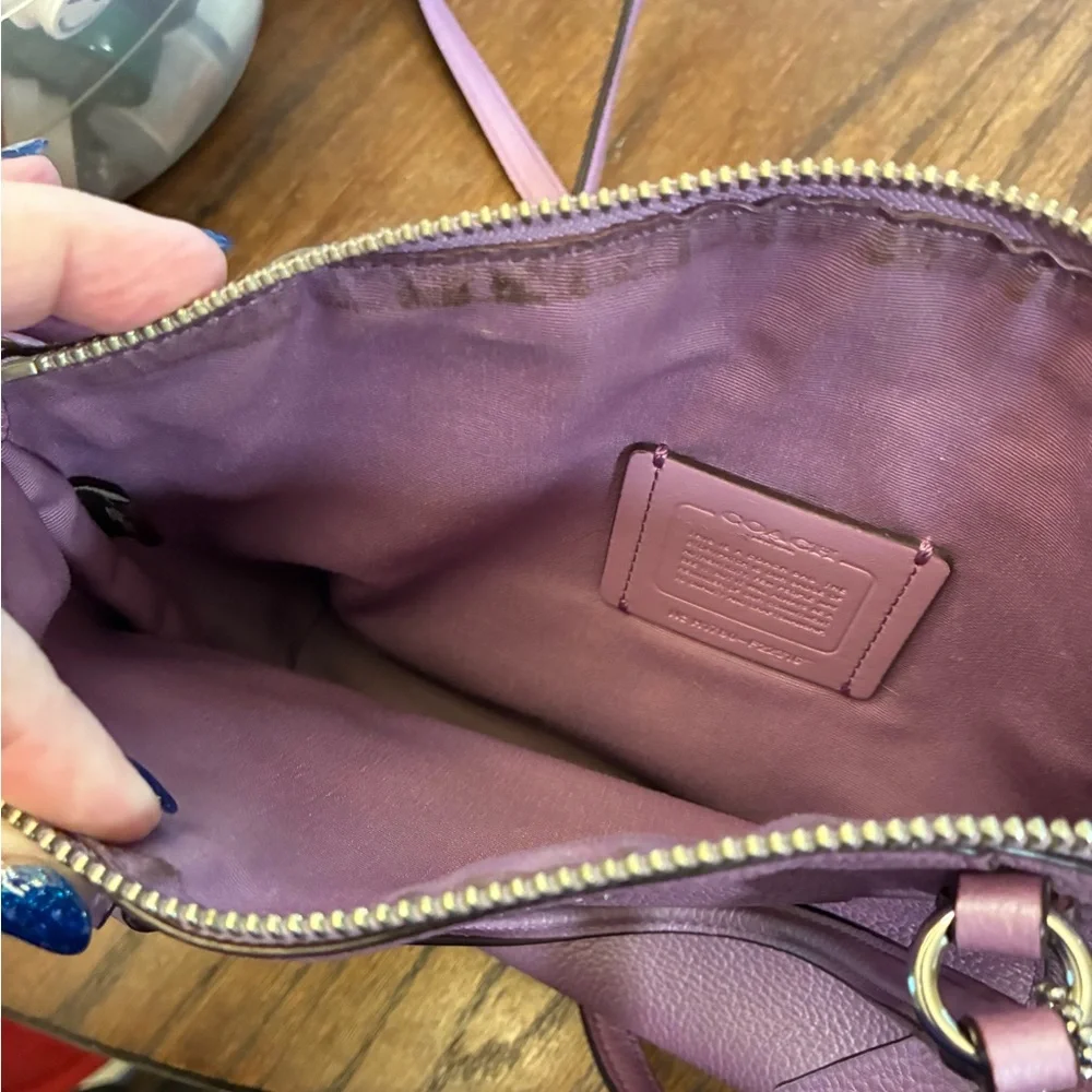 Coach Pebbled Leather Satchel in Mauve - Picture 4 of 6